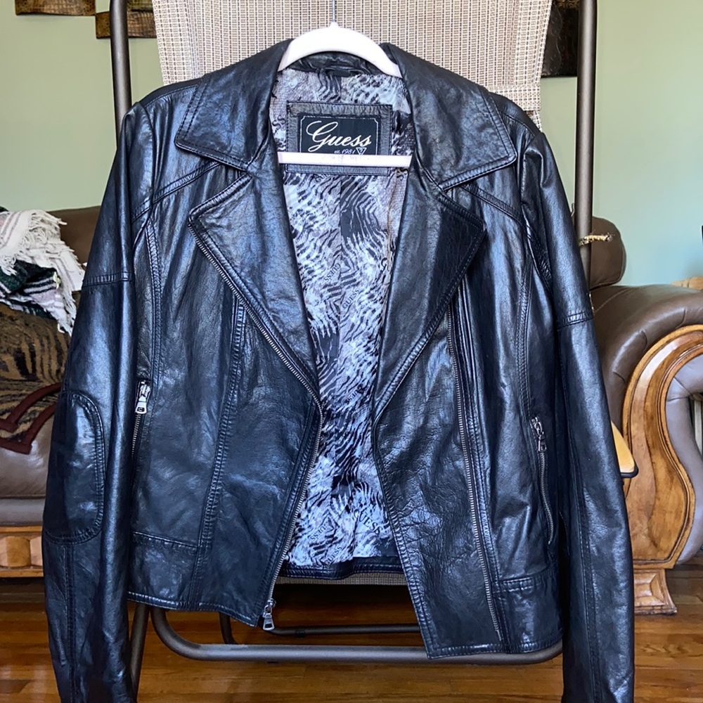 Weathered Guess Leather Jacket